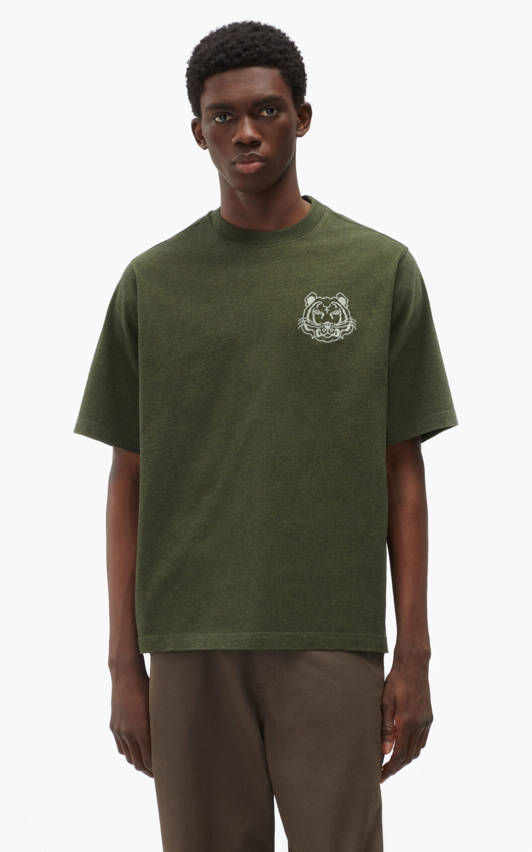 Kenzo RE/relaxed casual Camisetas Hombre Verde Oliva | 3718604-SX